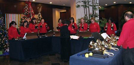Harmony Ringers playing at US Bank in Las Vegas